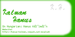 kalman hanus business card